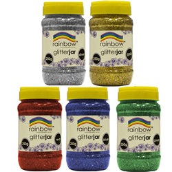 Rainbow Glitter Assorted Colours 250g 5 Pack