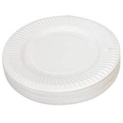 Paper Plate Uncoated White 150mm Pkt 50