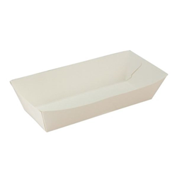 Food Tray Hot Dog Uncoated White 190x70x50mm