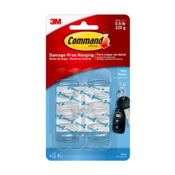 Command Clear Hooks Adhesive Mini 18pk Clear  17006