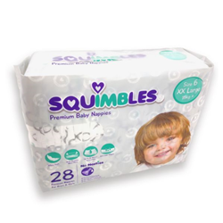 Squimbles Nappies - Pack - XX Large - Size 6