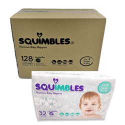Squimbles Nappies Carton - Large - Size 4