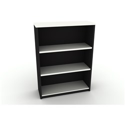 OM Bookcase 900W x 320D x 1200mmH 2 Shelf White And Charcoal