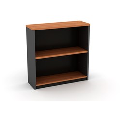OM Bookcase 900W x 320D x 900mmH 1 Shelf Cherry And Charcoal