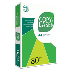 Copy & Laser Copy Paper A4 80gsm White Ream of 500 x 5 Ream Carton