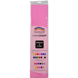 RAINBOW CREPE PAPER 500mm x 2.5m Pink