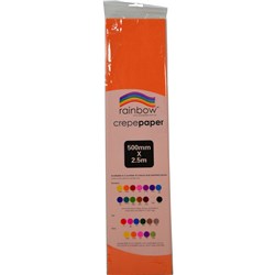 RAINBOW CREPE PAPER 500mm x 2.5m Orange