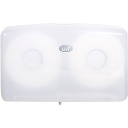 Livi Jumbo Toilet Roll Dispenser Double White 
