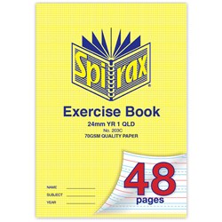 Spirax 203C Exercise Book A4 48 Page Queensland Rulings Year 1 24mm