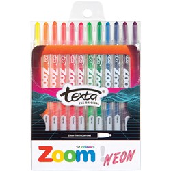 Texta Zoom Twist Crayons Neon Colours Pack Of 12 