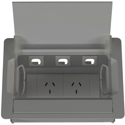 Rapidline Table Surface Mounted Service Box 2 GPO Silver