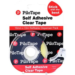 Pilotape Sticky Tape 18mm X 33M Dispenser Clear 
