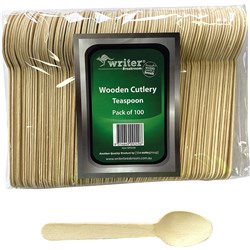 Writer Breakroom Eco Wooden Cutlery Teaspoon 140mm Pack Of 100