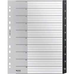 Leitz Recycle Indices  and Dividers 1-10 Tab PP A4  Black
