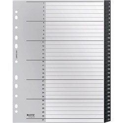 Leitz Recycle Indices  and Dividers 1-31 Tab PP A4  Black