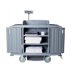 Compass Hard Front Housekeeping Trolley Grey 