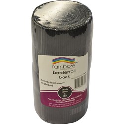 Rainbow Corrugated Board Border Roll Black 180GSM 60mmx15m Pack of 2