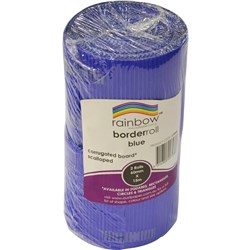 Rainbow Corrugated Board Border Roll Blue 180GSM 60mmx15m Pack of 2