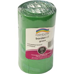 Rainbow Corrugated Board Border Roll Green 180GSM 60mmx15m Pack of 2