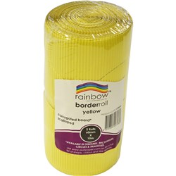 Rainbow Corrugated Board Border Roll Yellow 180GSM 60mmx15m Pack of 2