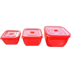 Connoisseur Microwave Containers Red Set Of 3 