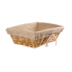 Wicker Basket with Removable Cloth Rectangular - 95x315x230mm