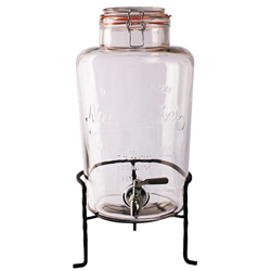 Glass Retro Water Dispenser with Base - 8 5Ltr 460 h x200 w x210 d mm