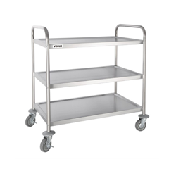 Stainless Steel 3 Tier Clearing Trolley Large