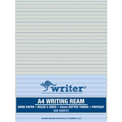 Writer A4 Exam Paper 24mm Dotted Thirds Portrait Ream of 500