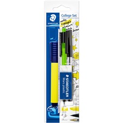 Staedtler Student College Set Highlighter, Pen, Eraser, Pencil and Ruler