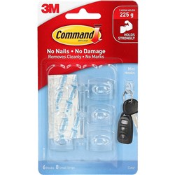 COMMAND CLEAR HOOKS 17006CLR Mini Hooks Clear