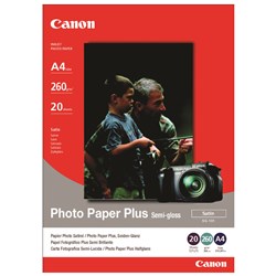 Canon Sg201 A4 260Gsm Semi-Gloss Photo Paper Pack of 20