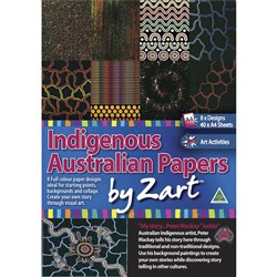 Zart Printed Paper A4 Eight Indigenous Designs Pack of 40