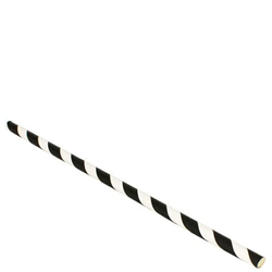 Paper Straw Black and White Stripe 205mm - Carton