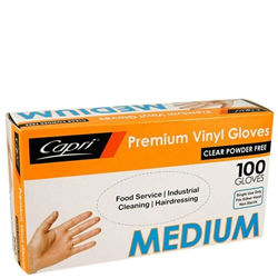 Powder Free Clear Vinyl Gloves Medium Pack