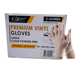 Powder Free Clear Vinyl Gloves Large Carton