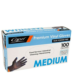 Powder Free Blue Vinyl Gloves Medium Pack