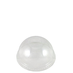 Plastic Cup Dome Lid RPET Clear - Sleeve