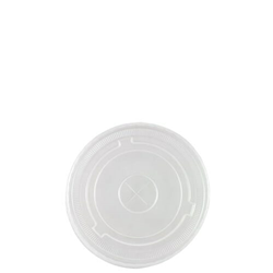 Plastic Cup Flat Lid RPET Clear - Sleeve