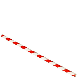 Paper Straws Red and White Stripe 200mm - Sleeve