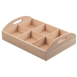 Wooden Storage Tray with Compartments