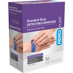 Blue Plastic Bandage Standard Strip Box 50