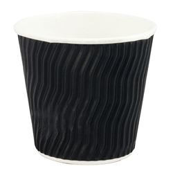 Paper Coffee Cup Cool Wave Double Wall Black 8 Oz Squat