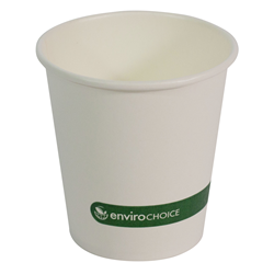 Paper Cup Dispensable Compostable And Recyclable Aqueous Lined Single Wall White 6 Oz